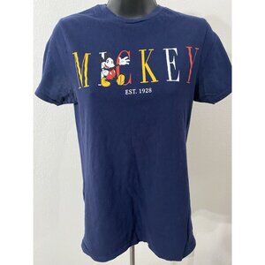 Disneys Mickey Mouse Womens Size Small T-shirt Short Sleeve Navy